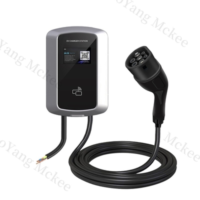 ราคาดี เครื่องชาร์จ AC เชิงพาณิชย์ 7KW Type 2 สำหรับรถยนต์ไฟฟ้า 14KW พร้อมระบบควบคุมด้วยเสียงอัจฉริยะ IP55 เครื่องชาร์จ EV ปลอดภัย AC พร้อมระบบปรับสมดุลโหลด ออนไลน์