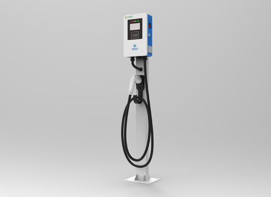 สีขาวและสีฟ้า 7KW AC EV Charger Stack สําหรับที่จอดรถโรงแรมสํานักงาน