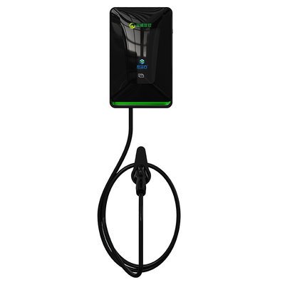 7kw จุดชาร์จรถยนต์ Black Wallbox Home Use Liquid Crystal Display เริ่มการใช้งาน