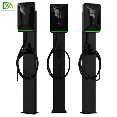 220V 380V 7kW 11KW 22KW คอลัมน์สีดํา ชุดชาร์จ AC สําหรับรถไฟฟ้าครัวเรือน