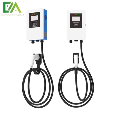 7KW 11KW 22KW สีฟ้าและขาว ติดผนังรถไฟฟ้าปืนเดียว AC รถชาร์จ / เครื่องชาร์จพกพา