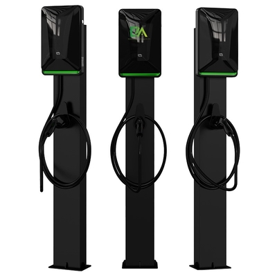 Home Commercial Black Column เครื่องชาร์จรถไฟฟ้า ประเภท 2 7kw 11KW 22kw สถานีชาร์จแบบพกพา พร้อม RFID OCPP