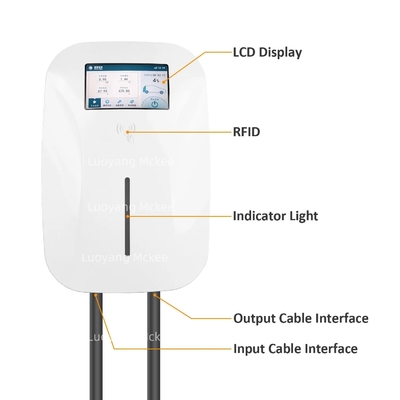 Type2 Wall Box 32A อิเล็กทริก อะสเซอร์รี่รถพลังงานใหม่ รถชาร์จเร็ว สถานีชาร์จอีวี AC 22kw EV ชาร์จกับการสมดุลภาระ