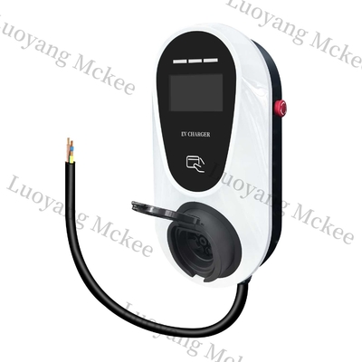 ราคาดี 14KW 64A สถานีชาร์จ EV ติดผนัง หน้าจอ LED ขนาด 4.3 นิ้ว ปืนคู่ อินเตอร์เฟสชาร์จ GB ใหม่ สถานะชาร์จ ออนไลน์