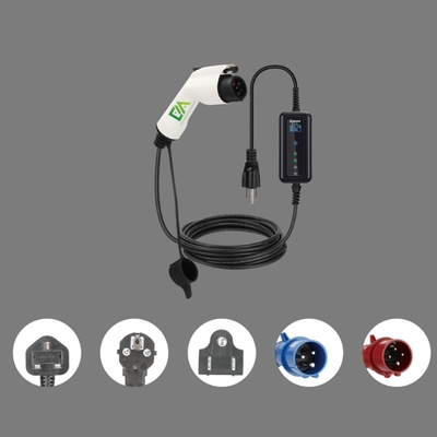 เครื่องชาร์จ EV แบบพกพา 16A 32A 3.5kW 7kW สถานีชาร์จรถยนต์ไฟฟ้า EVSE เครื่องชาร์จ EV แบบพกพา