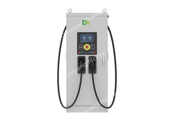 เครื่องชาร์จ DC Fast Charger สำหรับรถยนต์ไฟฟ้า 80KW สำหรับภายนอกอาคาร พร้อมหัวชาร์จคู่, โปรโตคอล OCPP1.6J และแหล่งจ่ายไฟสามเฟส