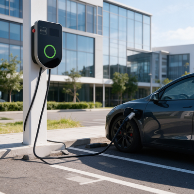 ราคาดี สถานีชาร์จ AC แบบตัว U Type2 ยุโรป EVSE รองรับการติดตั้งบนผนังและเสา 7kW 32A 85V 265V หน้าจอ LCD 4.59 นิ้ว การป้องกันความปลอดภัยหลายชั้นที่ครอบคลุม ออนไลน์