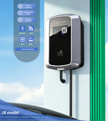 ราคาดี แท่นชาร์จ EV ติดผนังและเสารองรับ 85V 265V IP54 จอ LCD 5.64 นิ้ว สำหรับบ้านพัก EV Charger 7kW 32A J8 AC EV Charging Station แบบ Euro Type2 ออนไลน์