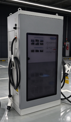เครื่องชาร์จ EV DC 160kW พร้อมจอ LCD โฆษณาขนาด 55 นิ้ว หน้าจอคู่ CCS1 CCS2 CHAdeMO GB/T สำหรับศูนย์การค้า