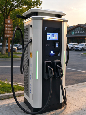 120kW DC EV Charger CCS1 CCS2 CHAdeMO GB/T 200-1000V OCPP 1.6J 10 นิ้วหน้าจอ Fast CHARGING Station